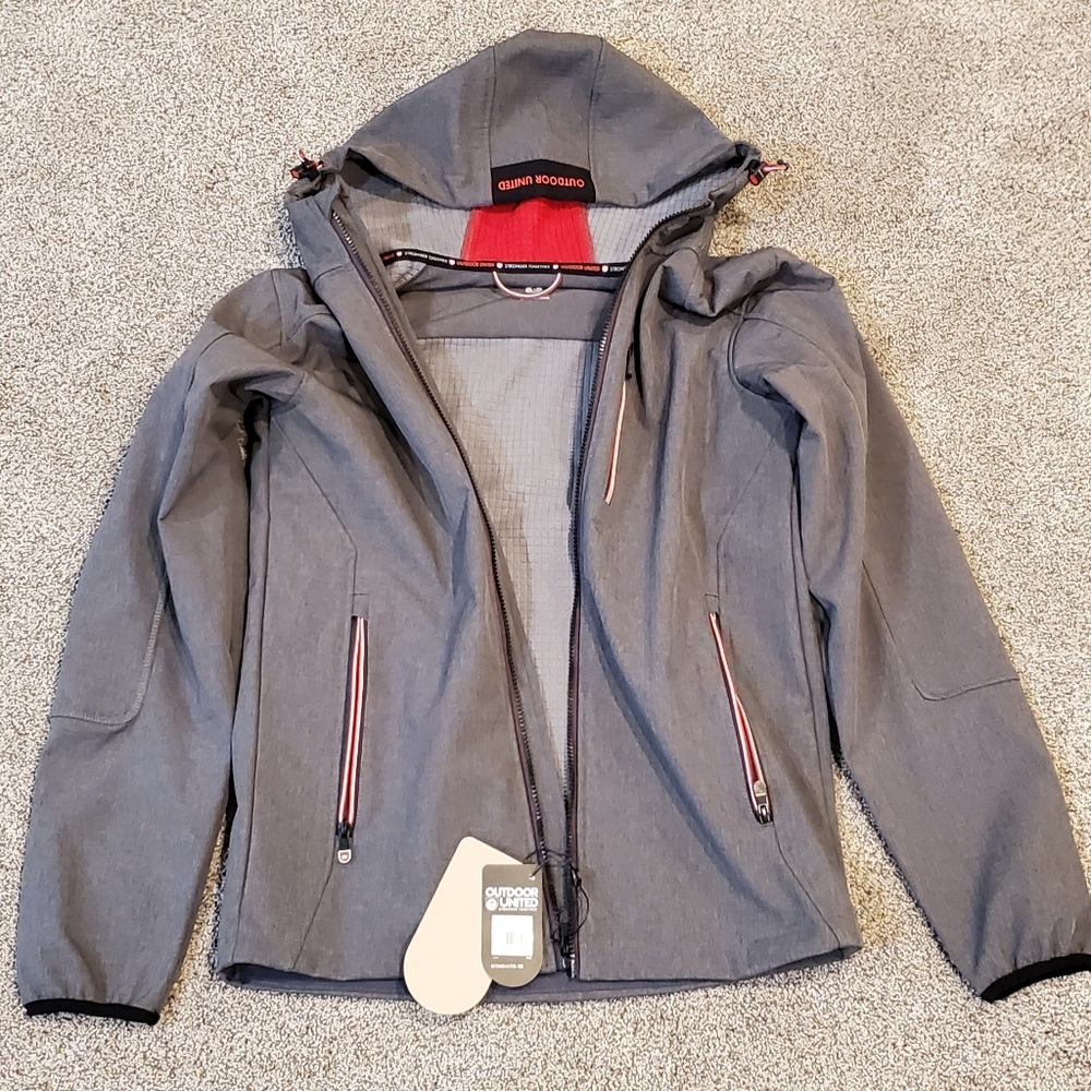 Outdoor United Mens Small Jacket. Grey Color